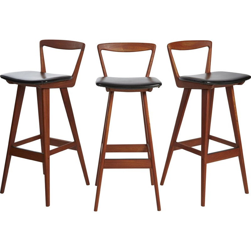 Set of 3 vintage Scandinavian stools by H. Rosenbren Hansen, 1960