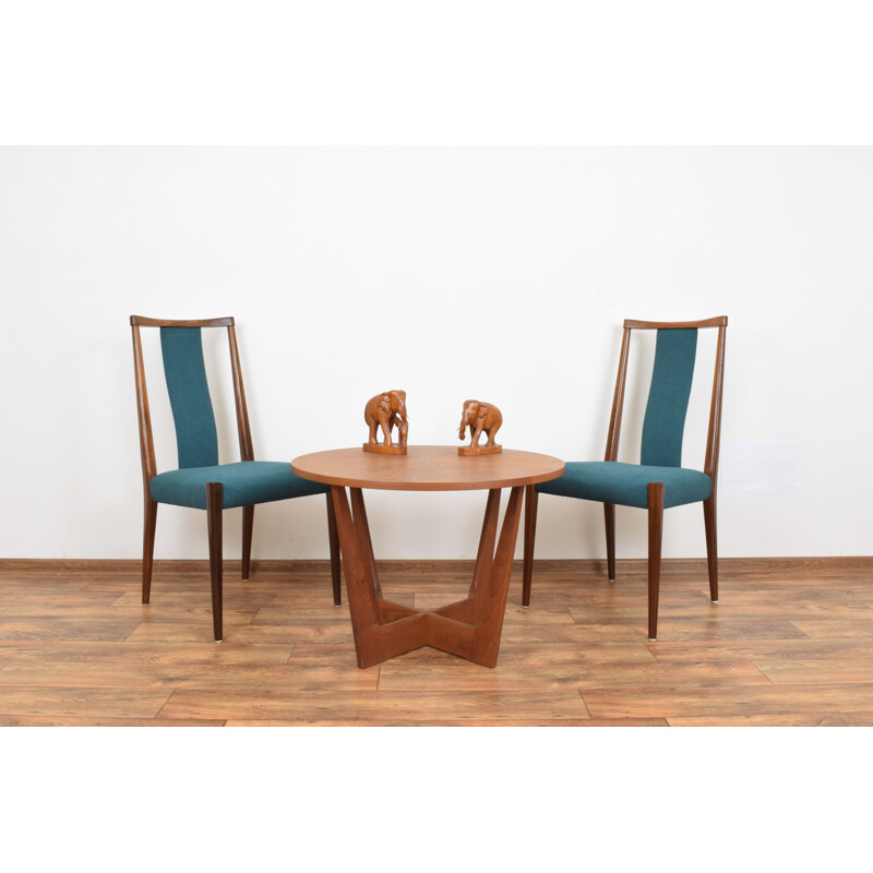 Set of 4 vintage Danish green teak chairs, 1960