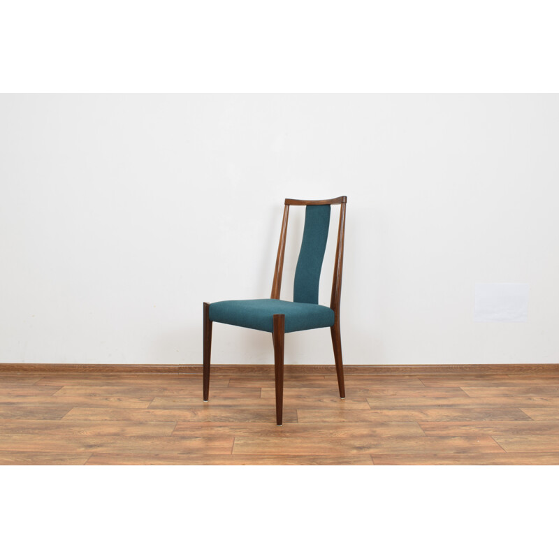 Set of 4 vintage Danish green teak chairs, 1960