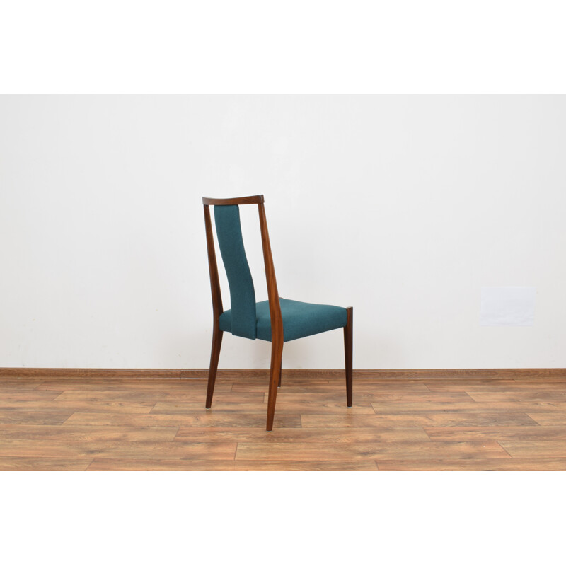 Set of 4 vintage Danish green teak chairs, 1960