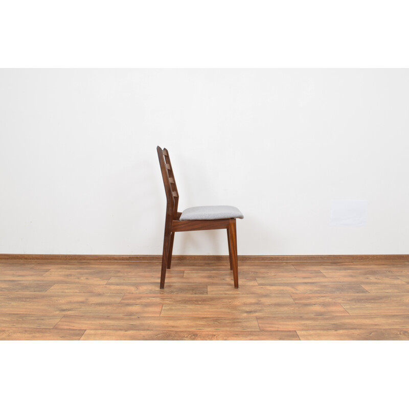 Set of 6 vintage grey Danish teak dining chairs, 1960s