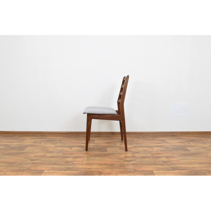 Set of 6 vintage grey Danish teak dining chairs, 1960s