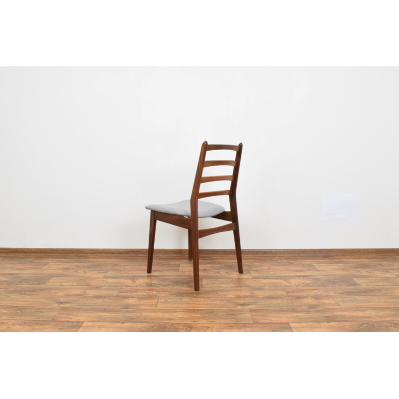 Set of 6 vintage grey Danish teak dining chairs, 1960s