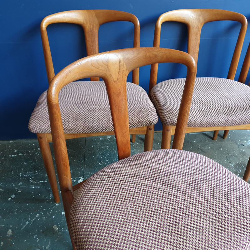 Vintage set of 4 Danish teak Juliane dining chairs by Johannes Andersen for Uldum Møbelfabrik