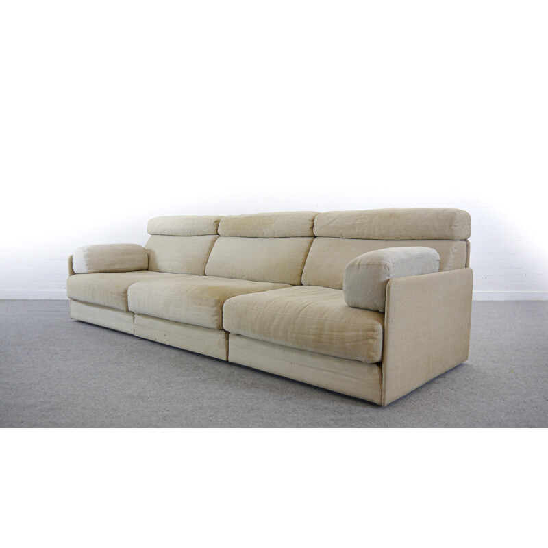 Vintage modular sofa DS-76 in canvas and convertible daybed by De Sede, 1970s