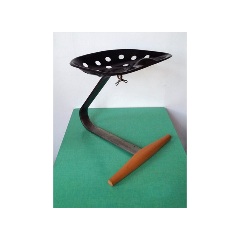 Zanotta "Mezzadro" stool in chrome and lacquered metal, Achille CASTIGLIONI - 1970s