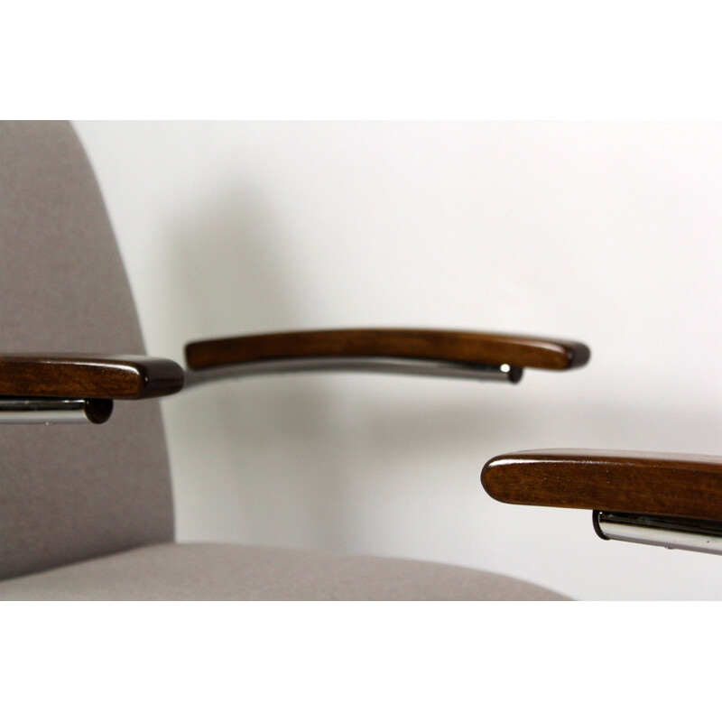 Pair of vintage cantilever S-411 armchairs by W. H. Gispen for Mücke Melder, 1930s