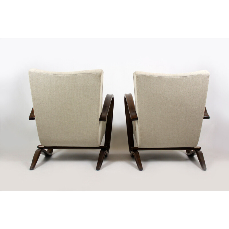 Vintage pair of H-269 armchairs by Jindrich Halabala for UP Závody, 1930s