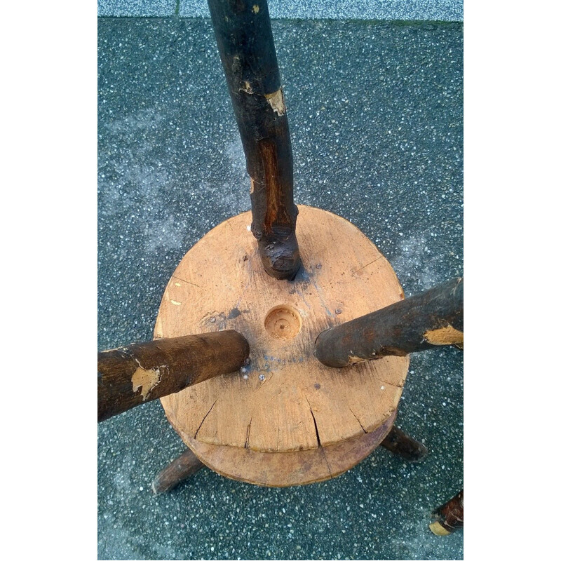 Set of 4 brutalist tripod stools, 1950