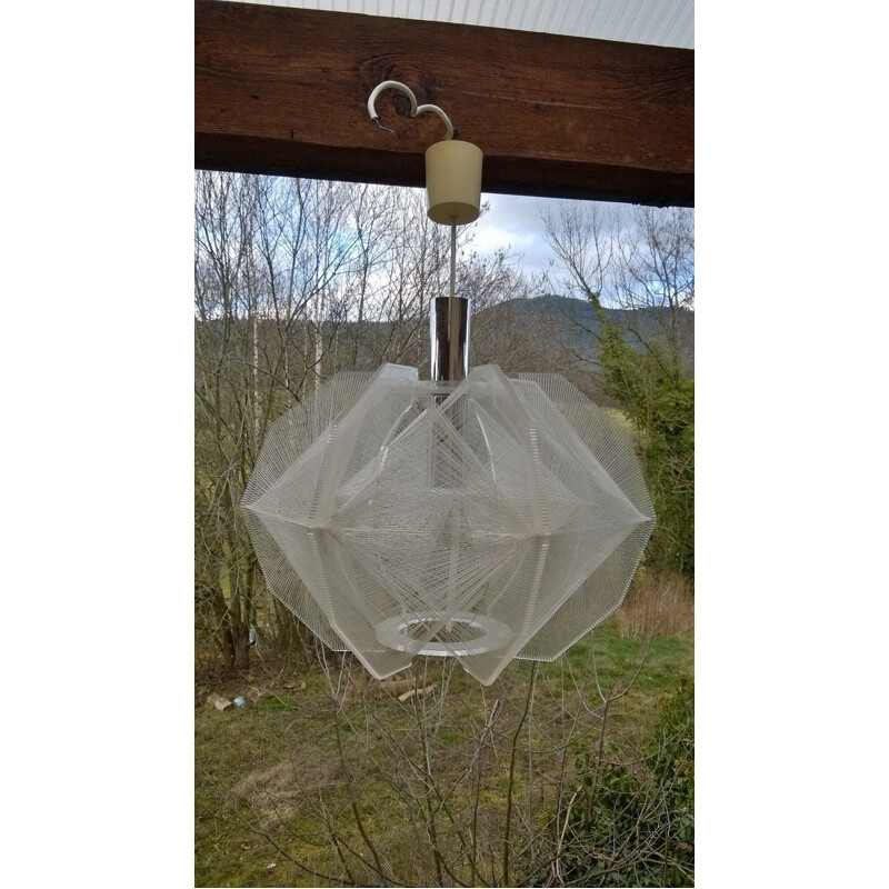 Suspension vintage en lucite et nylon par Paul Secon pour Sompex, 1960