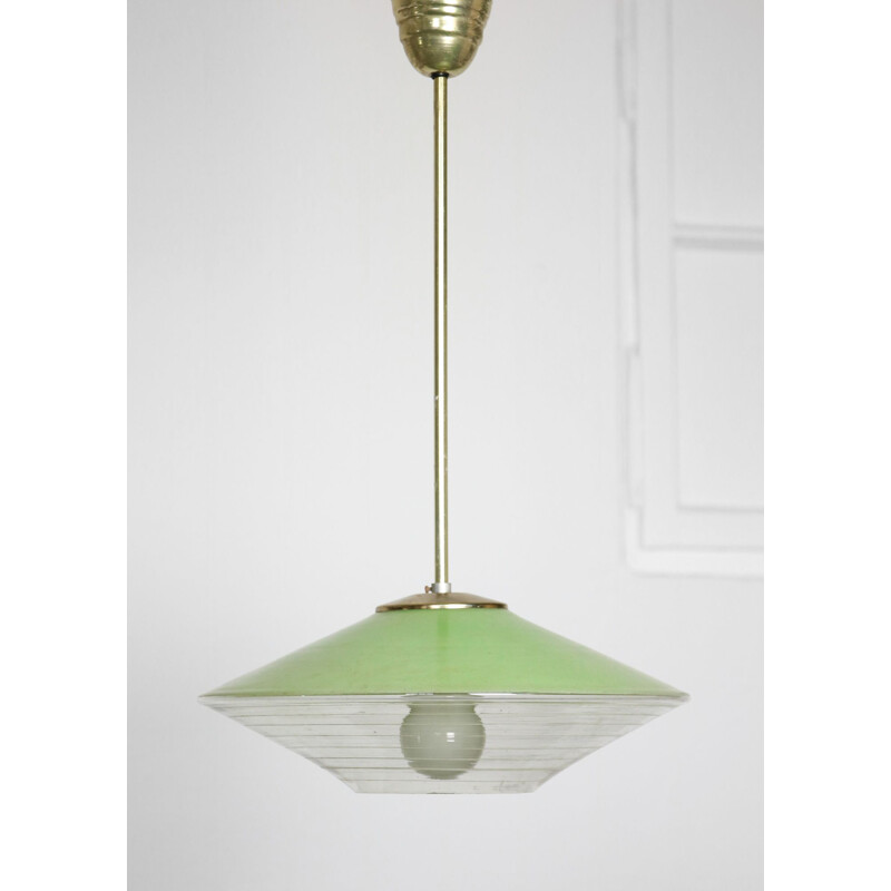 UFO vintage avocado pendant lamp, 1940s