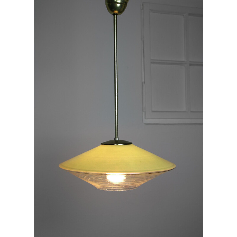 UFO vintage avocado pendant lamp, 1940s