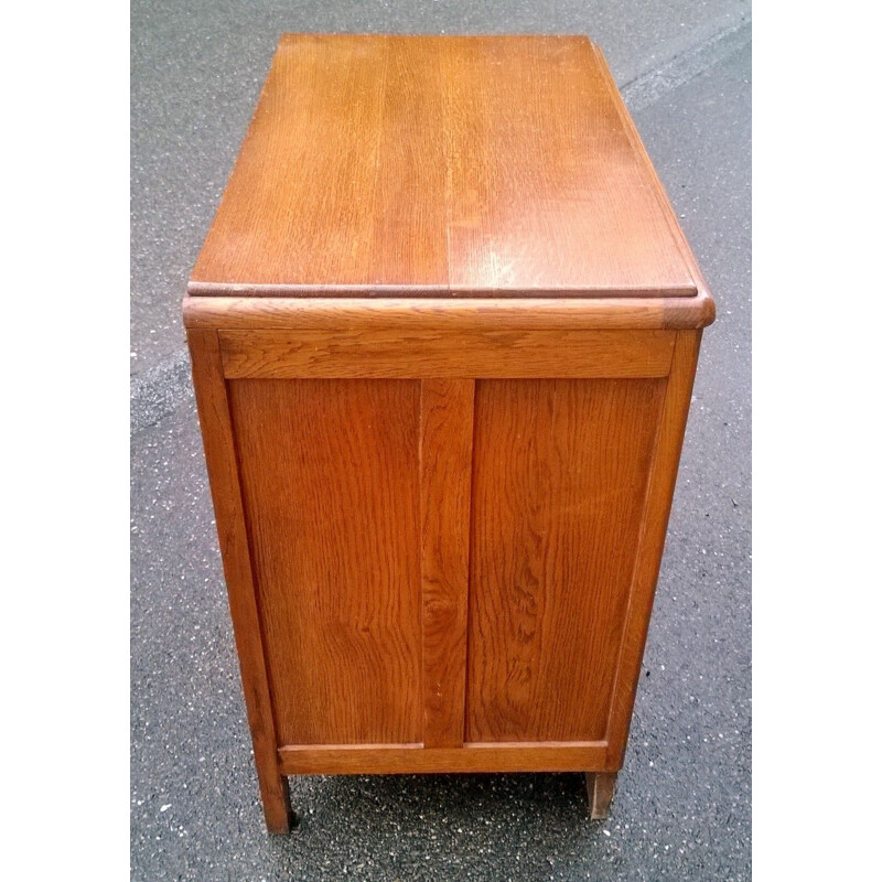 Vintage art deco gilded oak chest of drawers, 1940