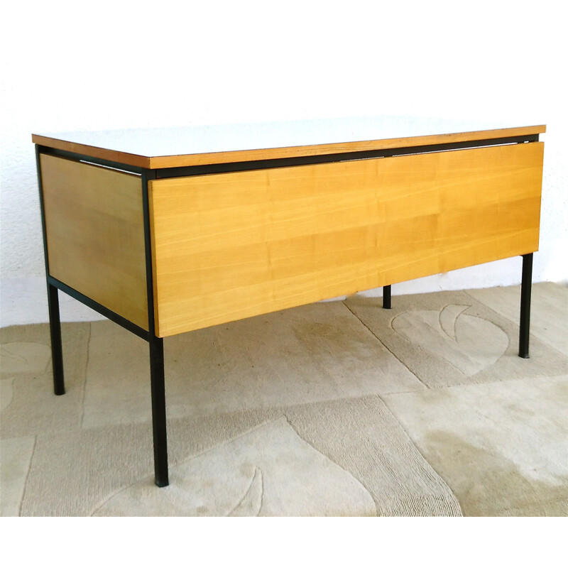 Minvielle "620" French desk in ashwood, Pierre GUARICHE - 1950s