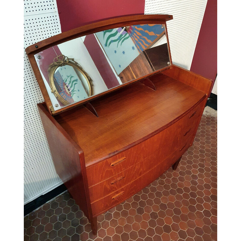 Vintage scandinavian dressing table with 3 drawers, 1960