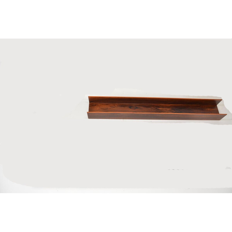 Vintage wall-mounted rosewood shelf by Wilhelm Renz.