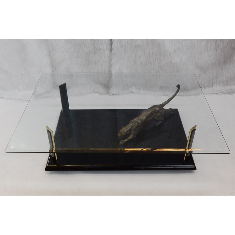 Brass vintage coffee table by Nicola Voci, 1970s