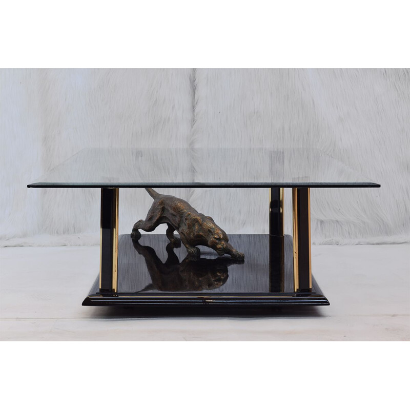 Brass vintage coffee table by Nicola Voci, 1970s