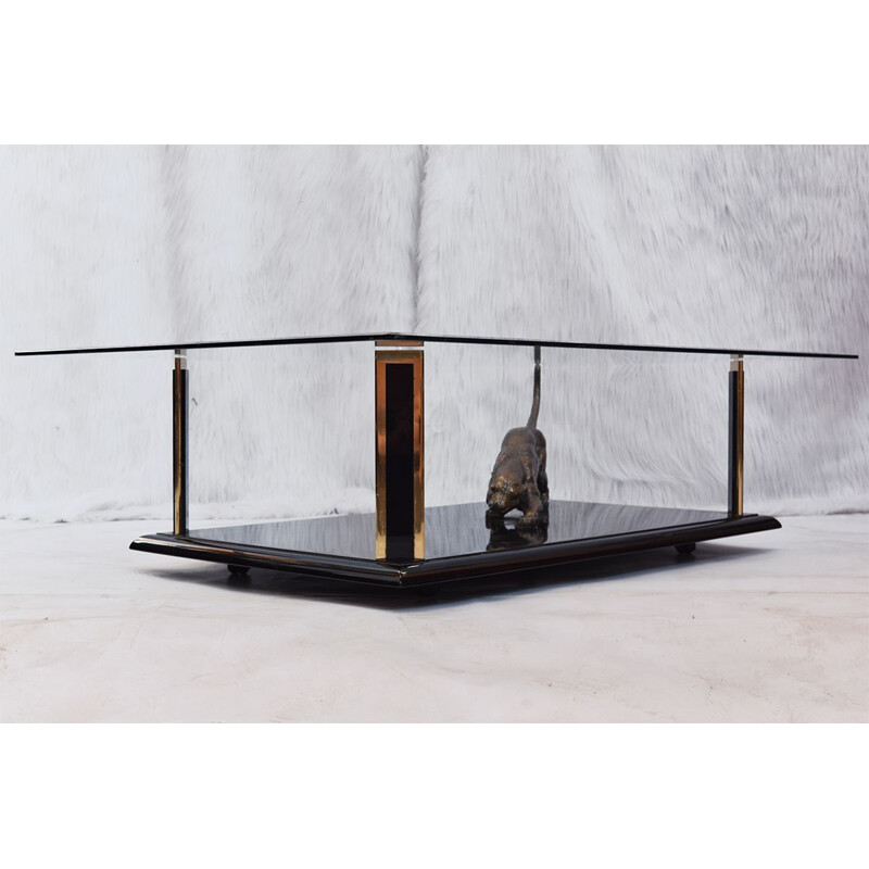 Brass vintage coffee table by Nicola Voci, 1970s