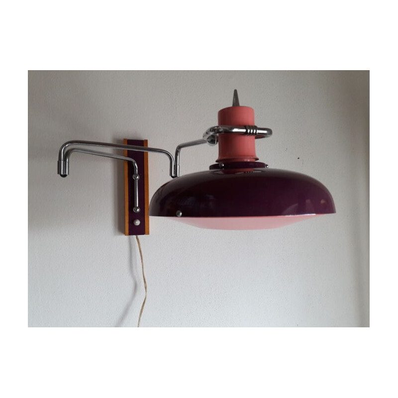 Lakro Amstelveen articulated wall lamp in aluminum - 1960s