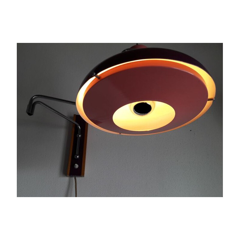 Lakro Amstelveen articulated wall lamp in aluminum - 1960s