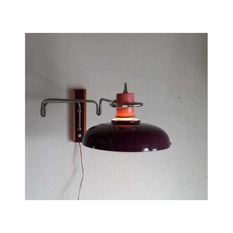 Lakro Amstelveen articulated wall lamp in aluminum - 1960s