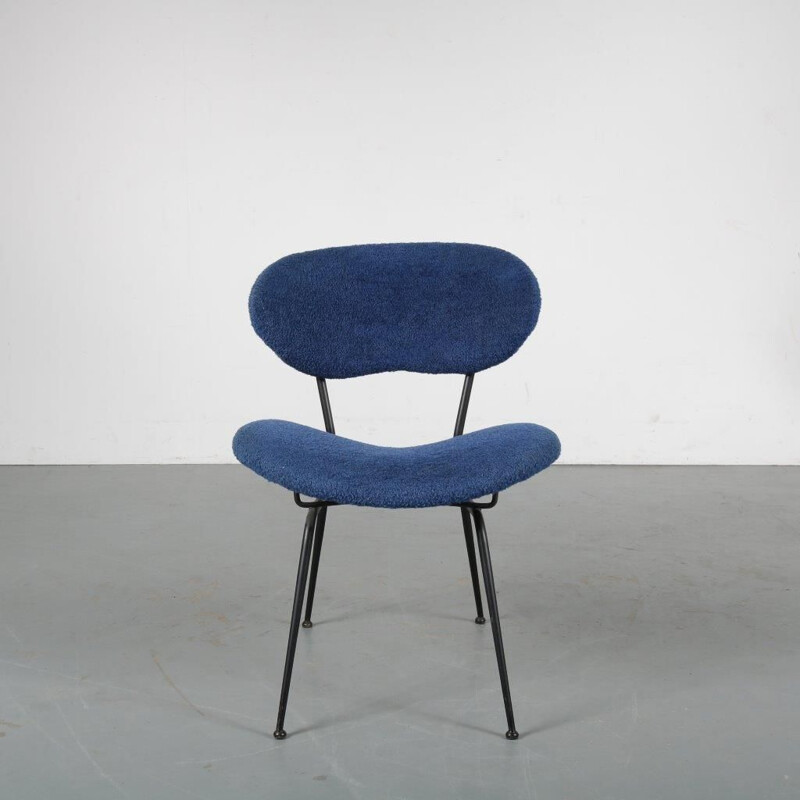 Blue vintage chair, Gastone RINALDI, 1950s