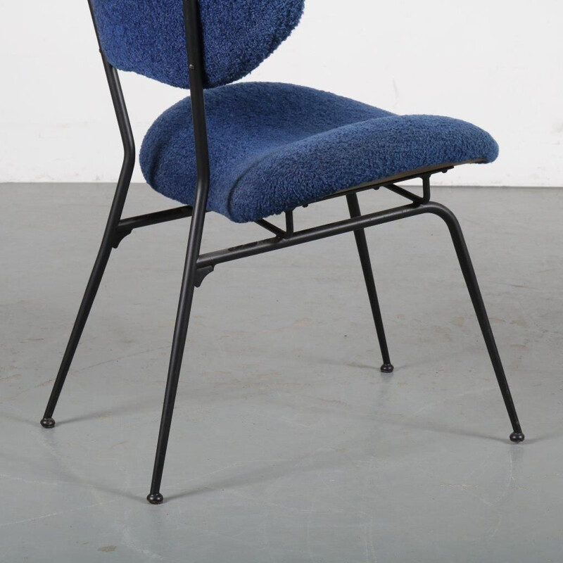 Blue vintage chair, Gastone RINALDI, 1950s