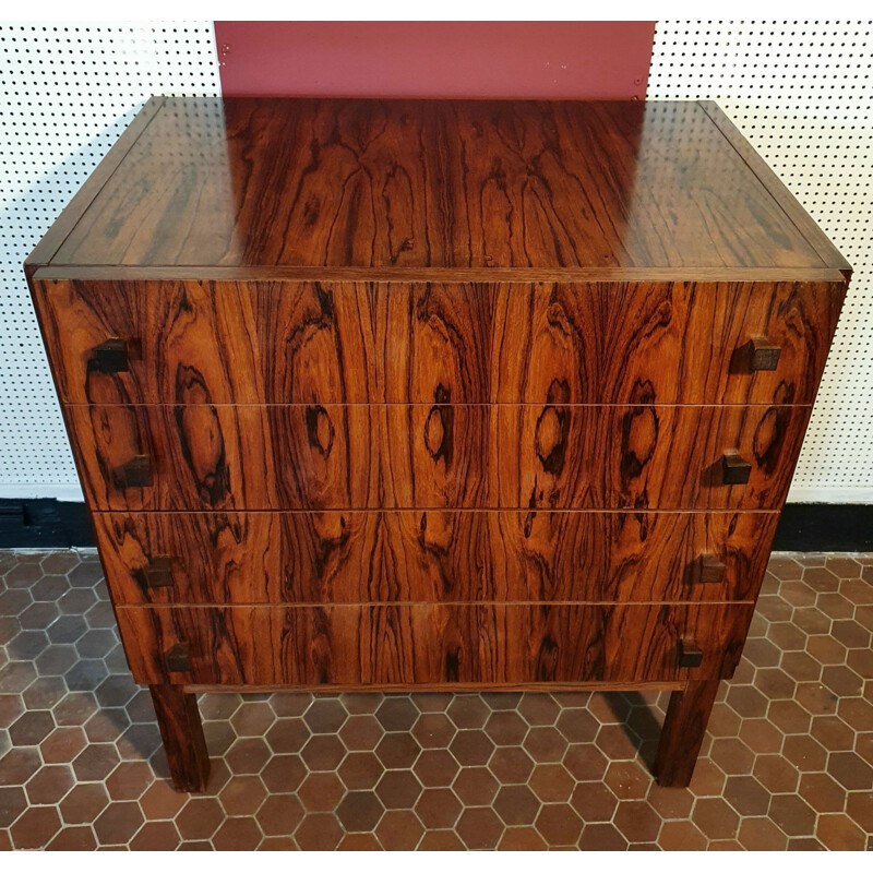 Vintage scandinavian rosewood chest of drawers, 1960