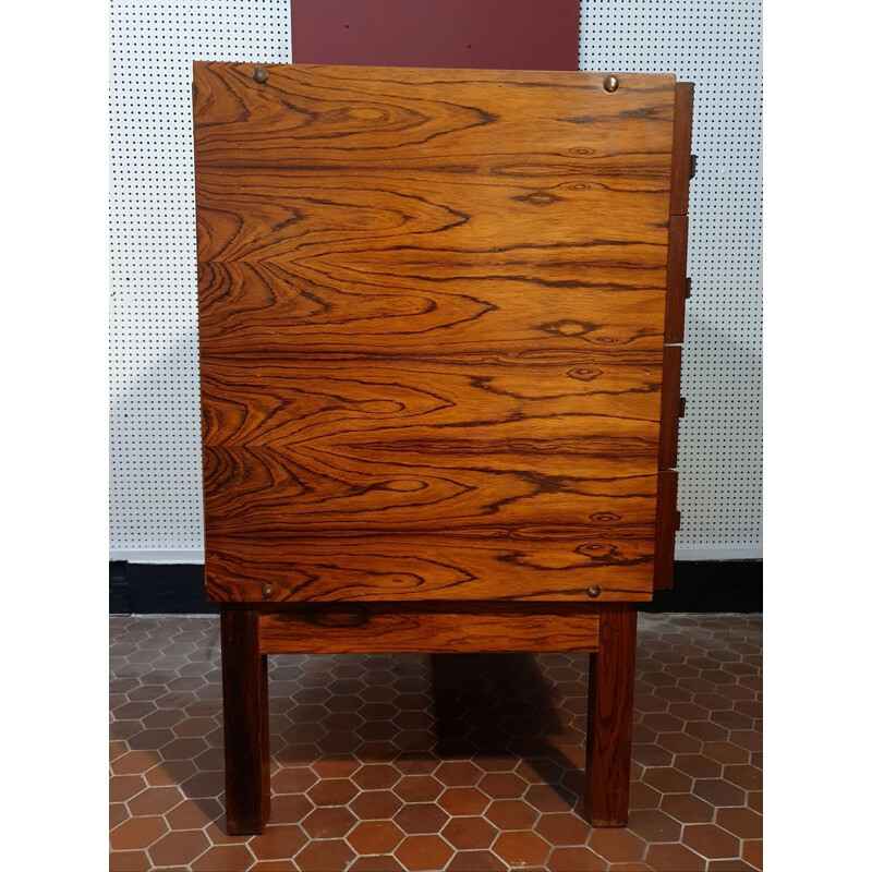 Vintage scandinavian rosewood chest of drawers, 1960
