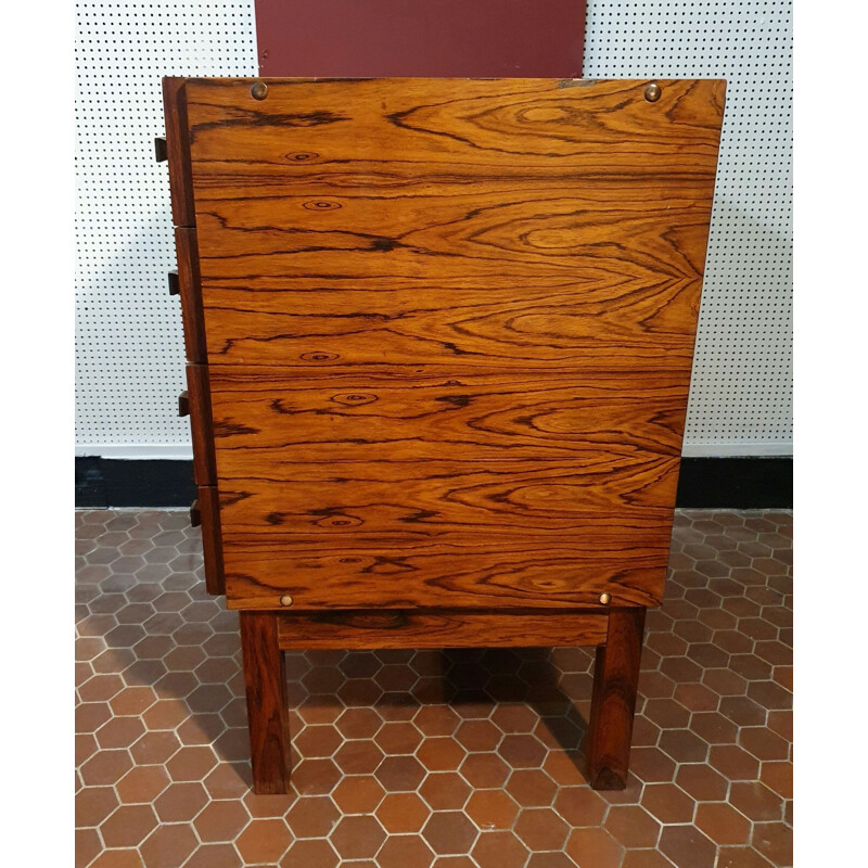 Vintage scandinavian rosewood chest of drawers, 1960