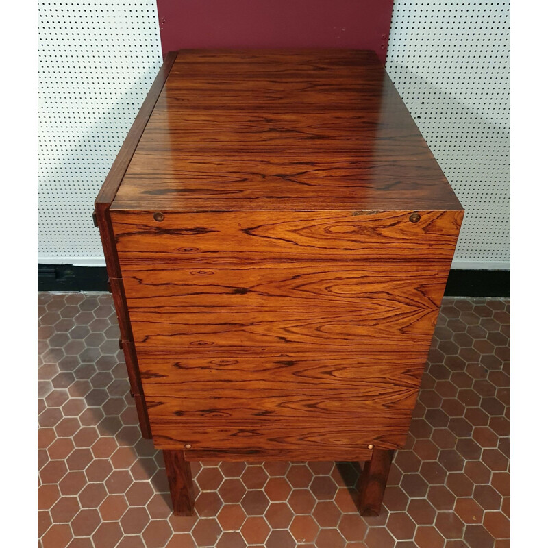 Vintage scandinavian rosewood chest of drawers, 1960