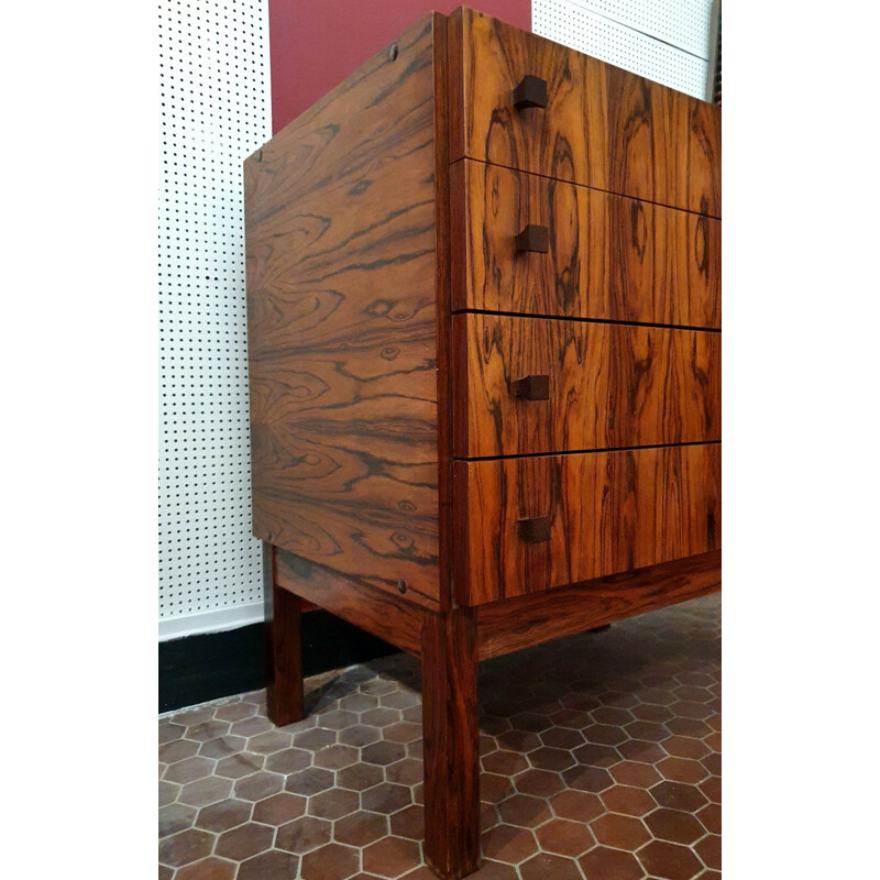 Vintage scandinavian rosewood chest of drawers, 1960