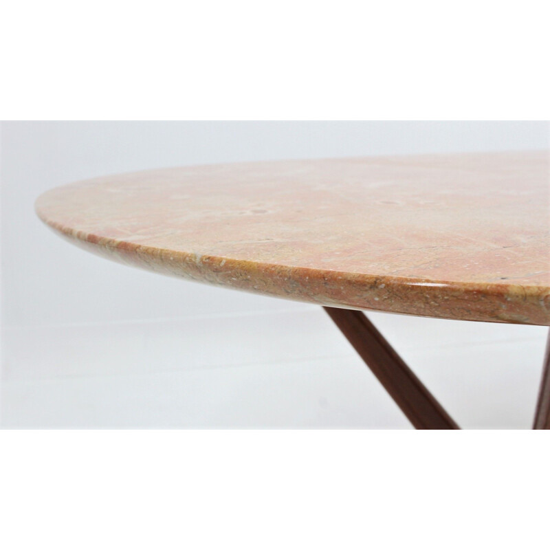 Mahogany vintage dining table by Silvio Cavatorta, 1950s