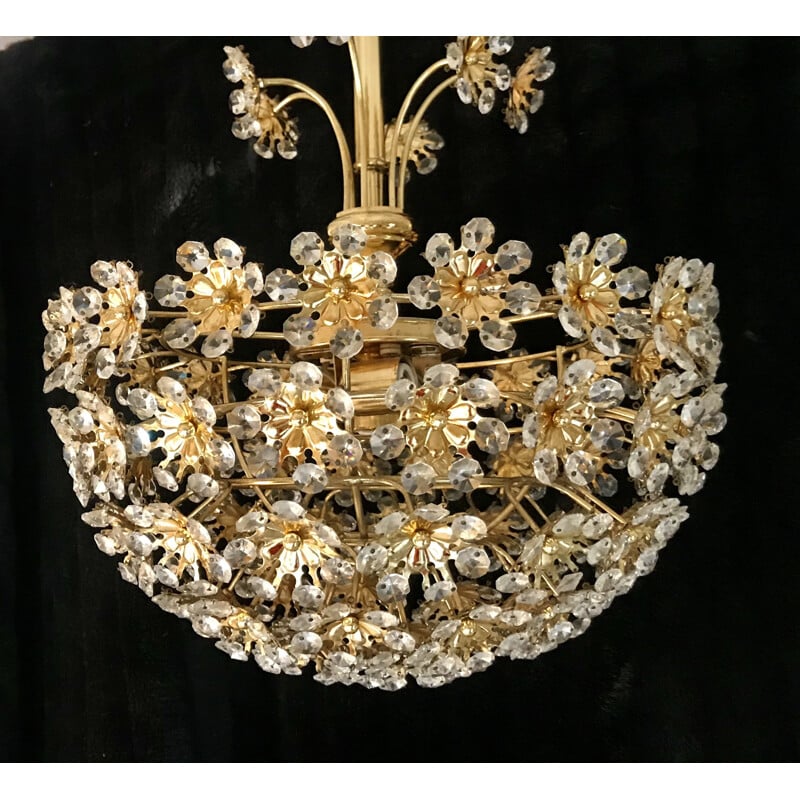 Vintage Bakalowits crystal flower chandelier 