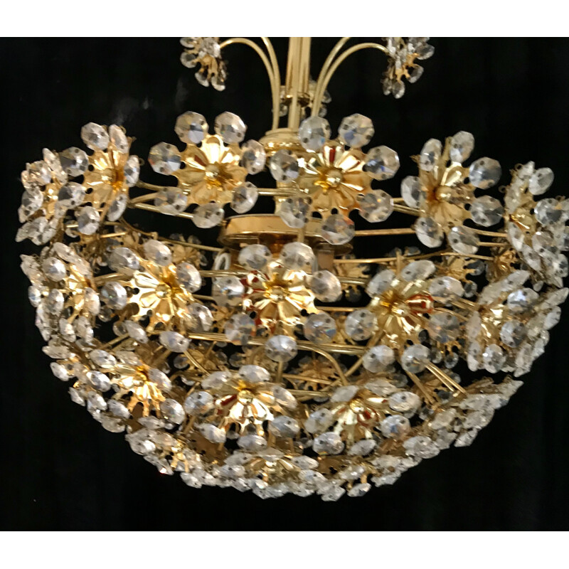 Vintage Bakalowits crystal flower chandelier 