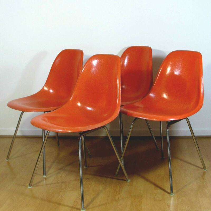 4 chairs Eames DSX, Edition Hermann Miller - 1960s