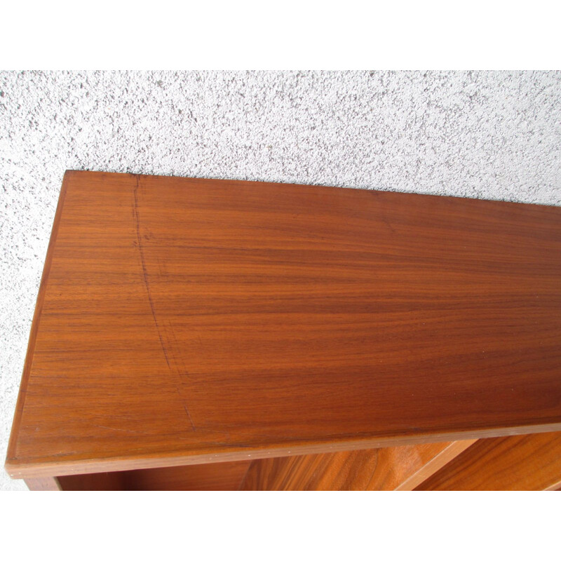 Vintage hanging teak shelf, 1970s