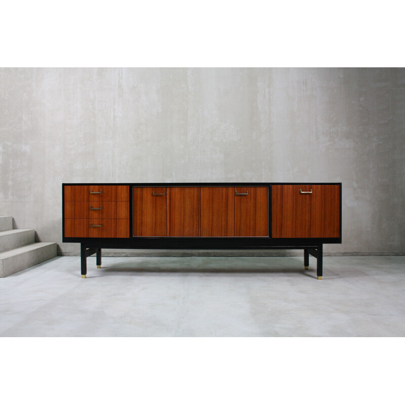 Vintage wooden and brass sideboard from G-Plan, 1960s