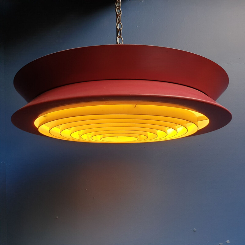 Vintage Red Metal Pendant Lamp