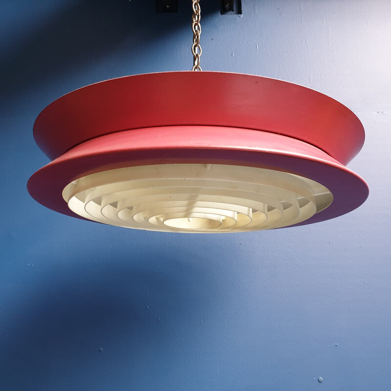 Vintage Red Metal Pendant Lamp