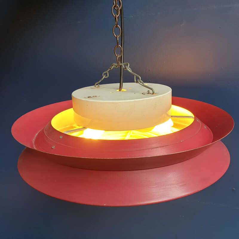 Vintage Red Metal Pendant Lamp