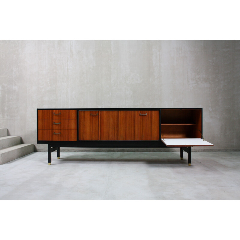 Vintage wooden and brass sideboard from G-Plan, 1960s