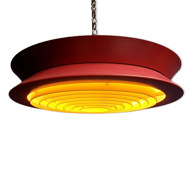 Vintage Red Metal Pendant Lamp