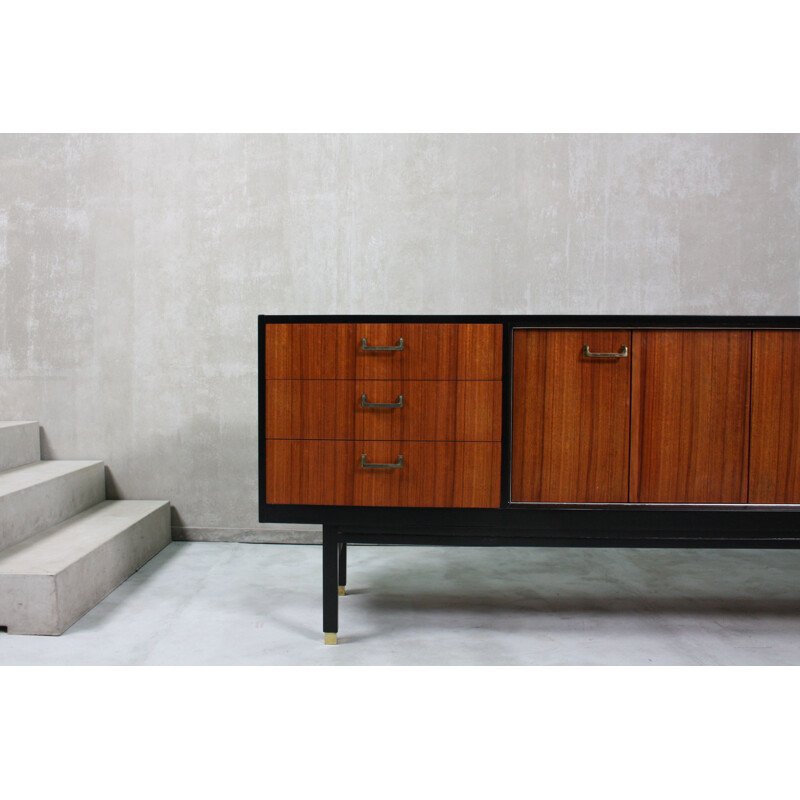 Vintage wooden and brass sideboard from G-Plan, 1960s