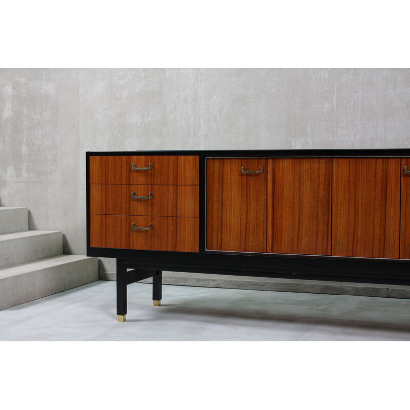 Vintage wooden and brass sideboard from G-Plan, 1960s