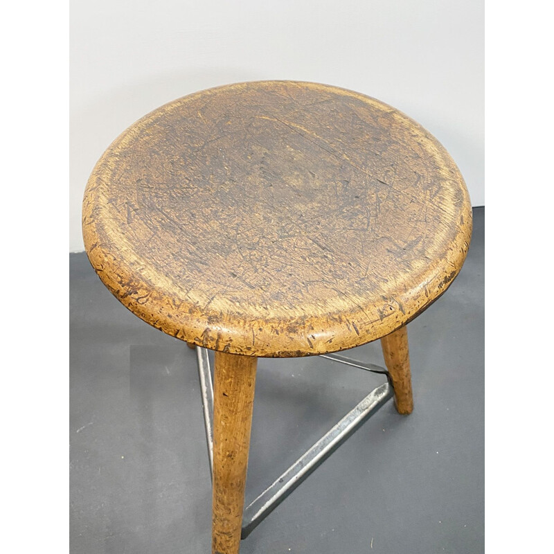 Vintage tripod Workshop Stool by AMA, 1930s