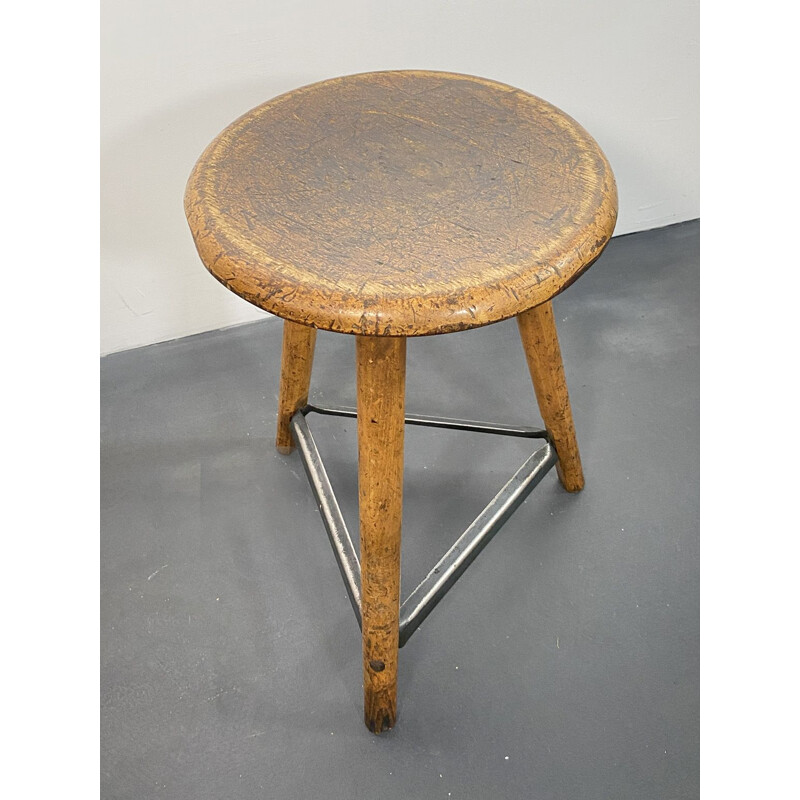 Vintage tripod Workshop Stool by AMA, 1930s