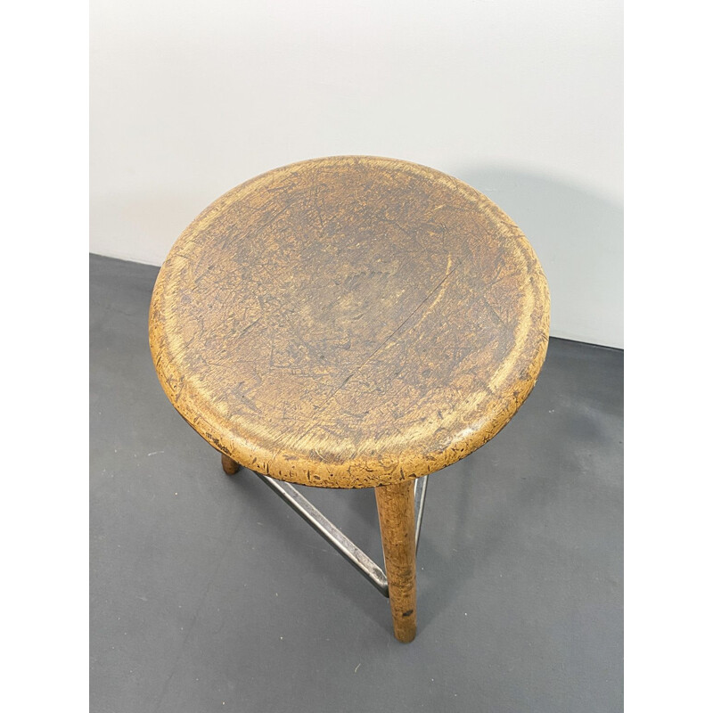 Vintage tripod Workshop Stool by AMA, 1930s