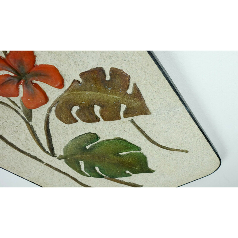 Vintage ceramic and plaster wall tile by Kroesselbach Keramik, 1950s